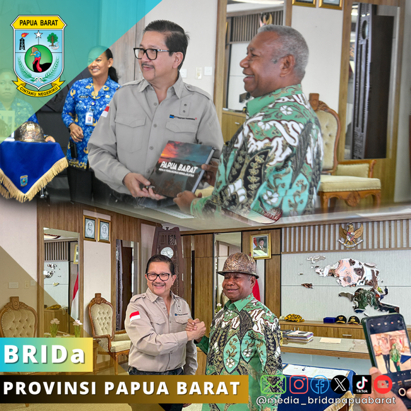 Berkunjung ke Papua Barat, Presdir PT. Freeport Indonesia Hadiahi  Gubernur Mandacan Helm Tembaga